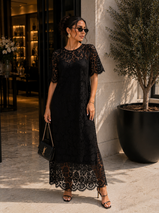 Elegant Lace Dress Black