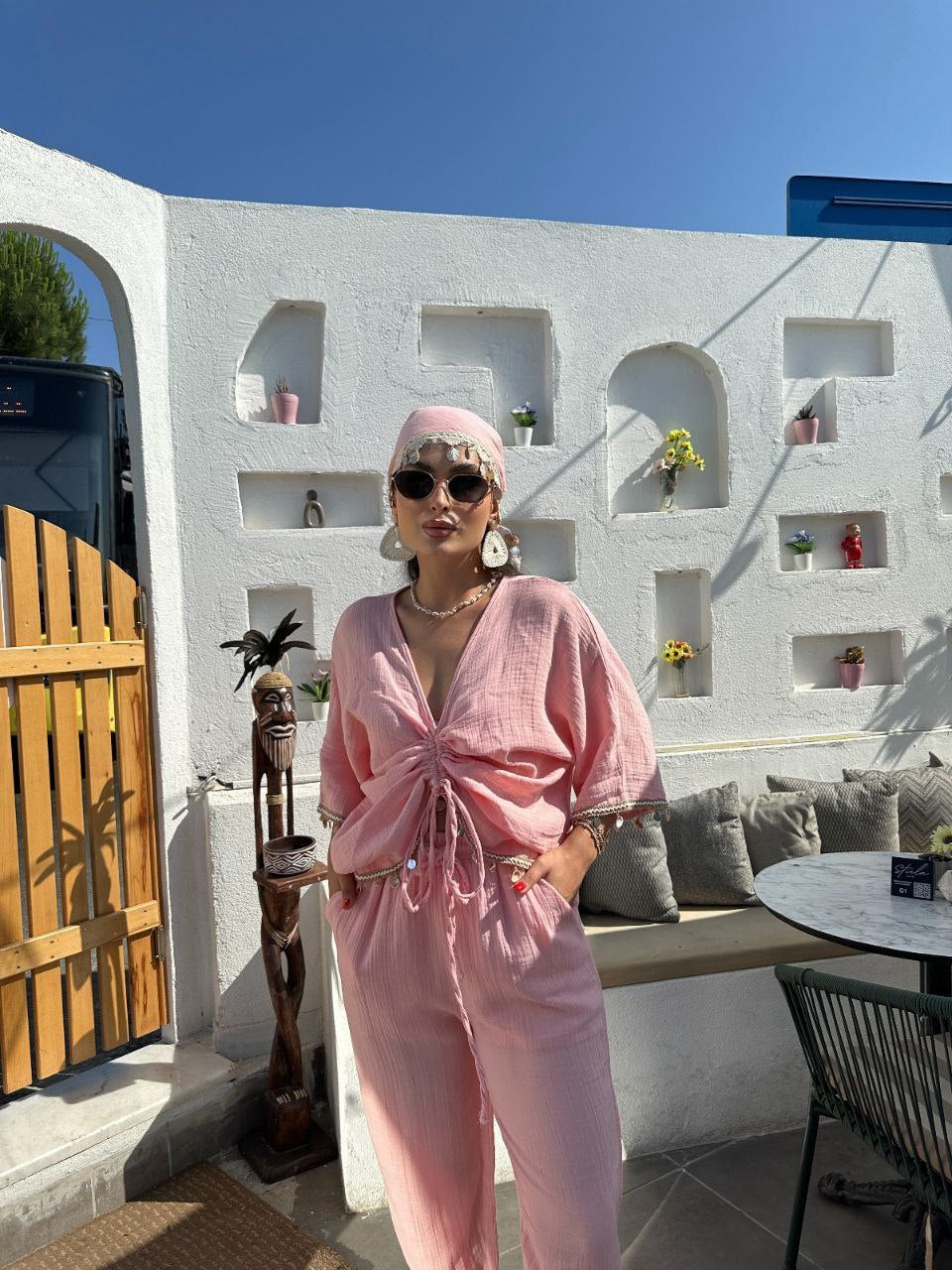 Coastal Muslin Shell Set Pink