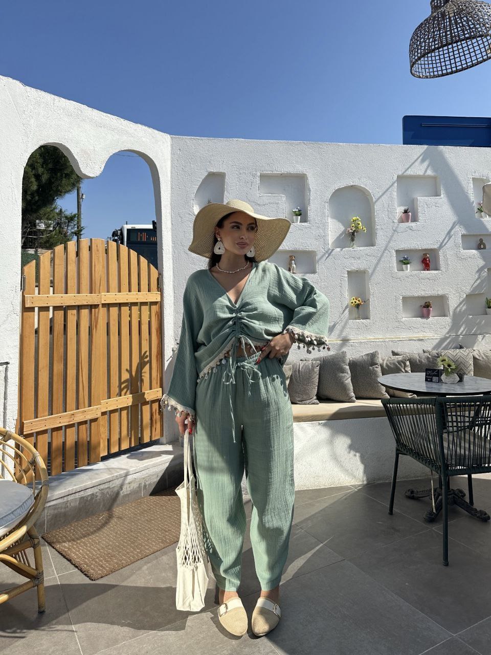 Coastal Muslin Shell Set Blue