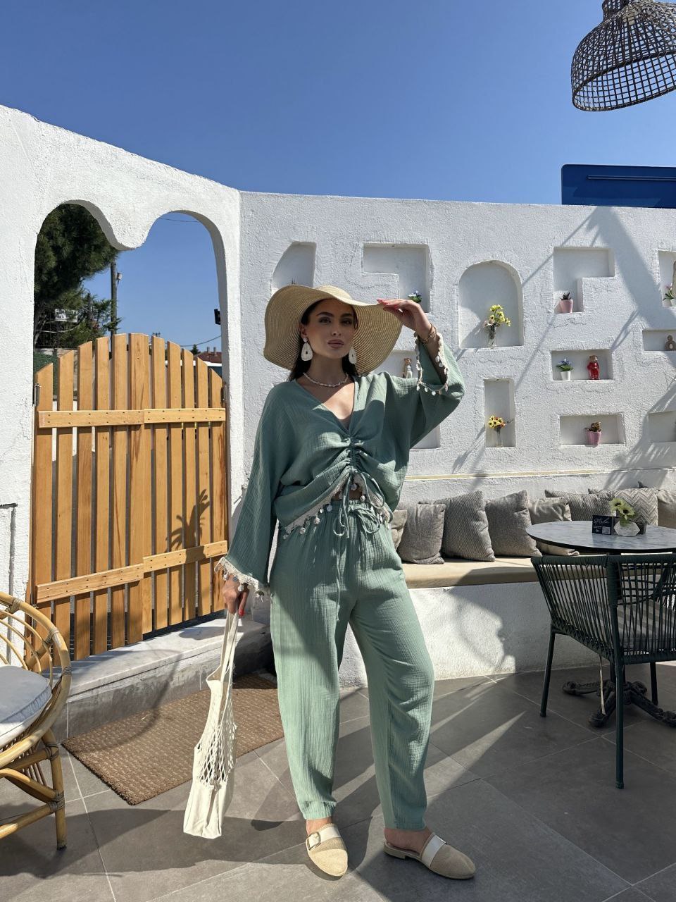 Coastal Muslin Shell Set Blue