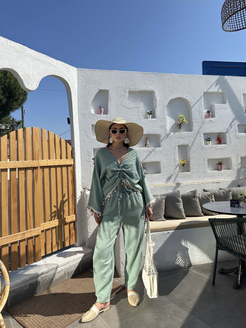 Coastal Muslin Shell Set Blue