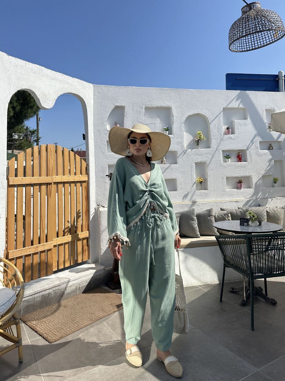 Coastal Muslin Shell Set Blue