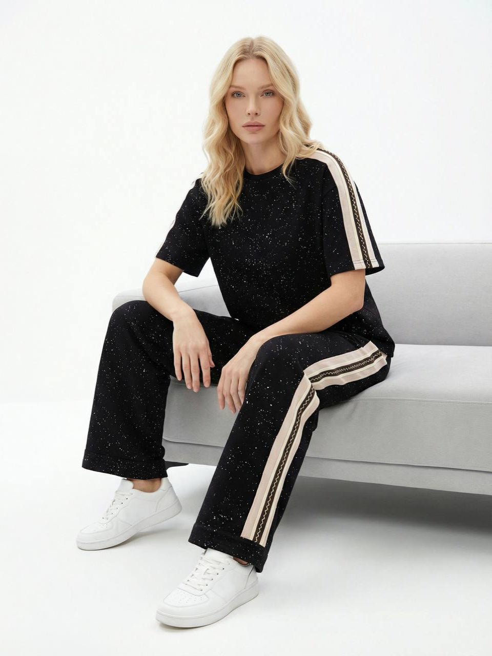 Black Stardust Lounge Set