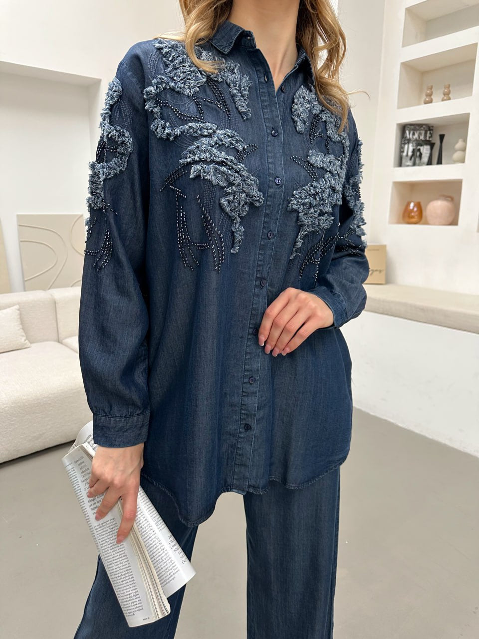 The Elowen Beaded Denim Set