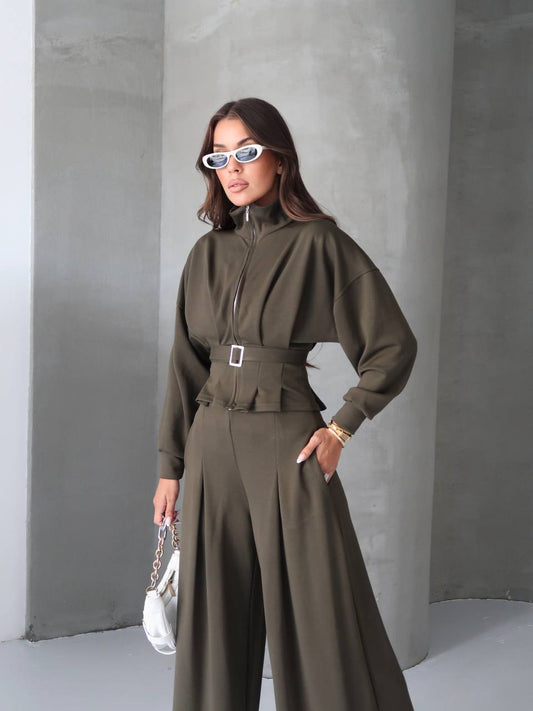 Premium Modal Tracksuit Set Khaki