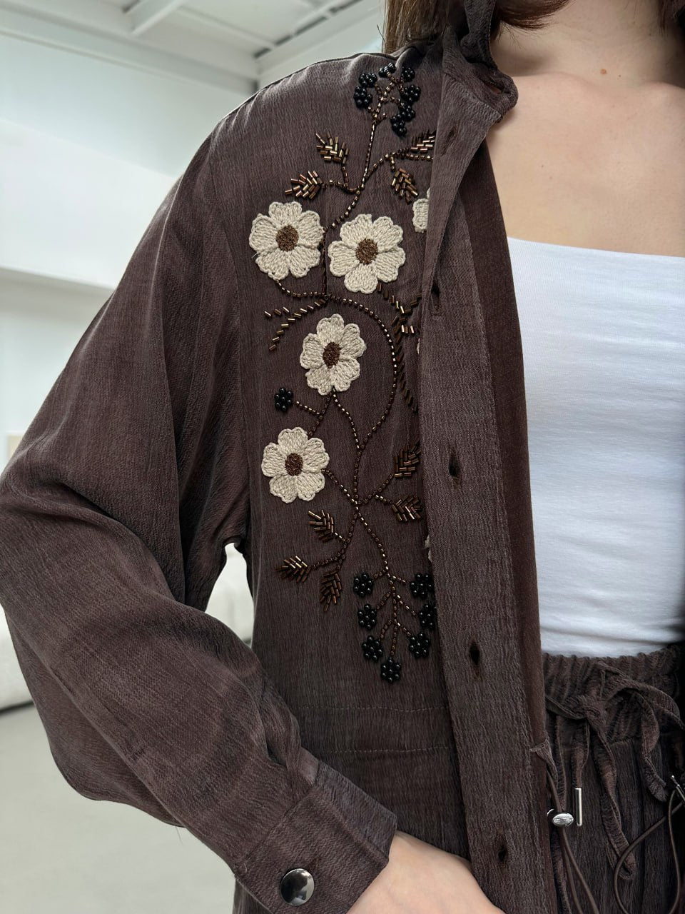 Cocoa Blossom Lyocell Fabric Floral Co Ord