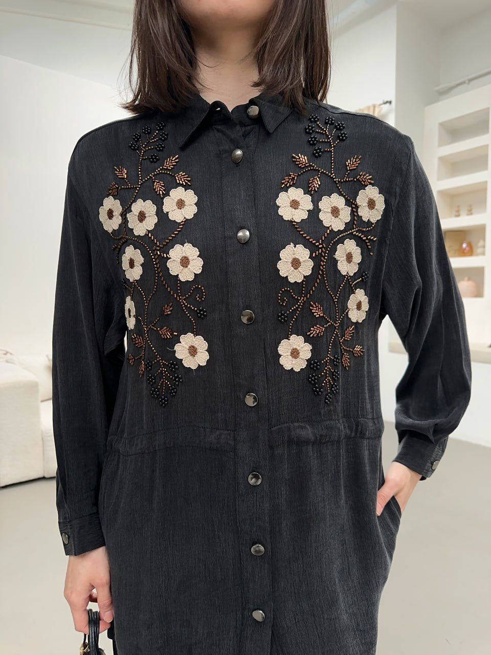 Noir Petal Lyocell Fabric Floral Co Ord