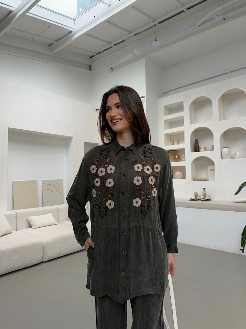 Noir Petal Lyocell Fabric Floral Co Ord