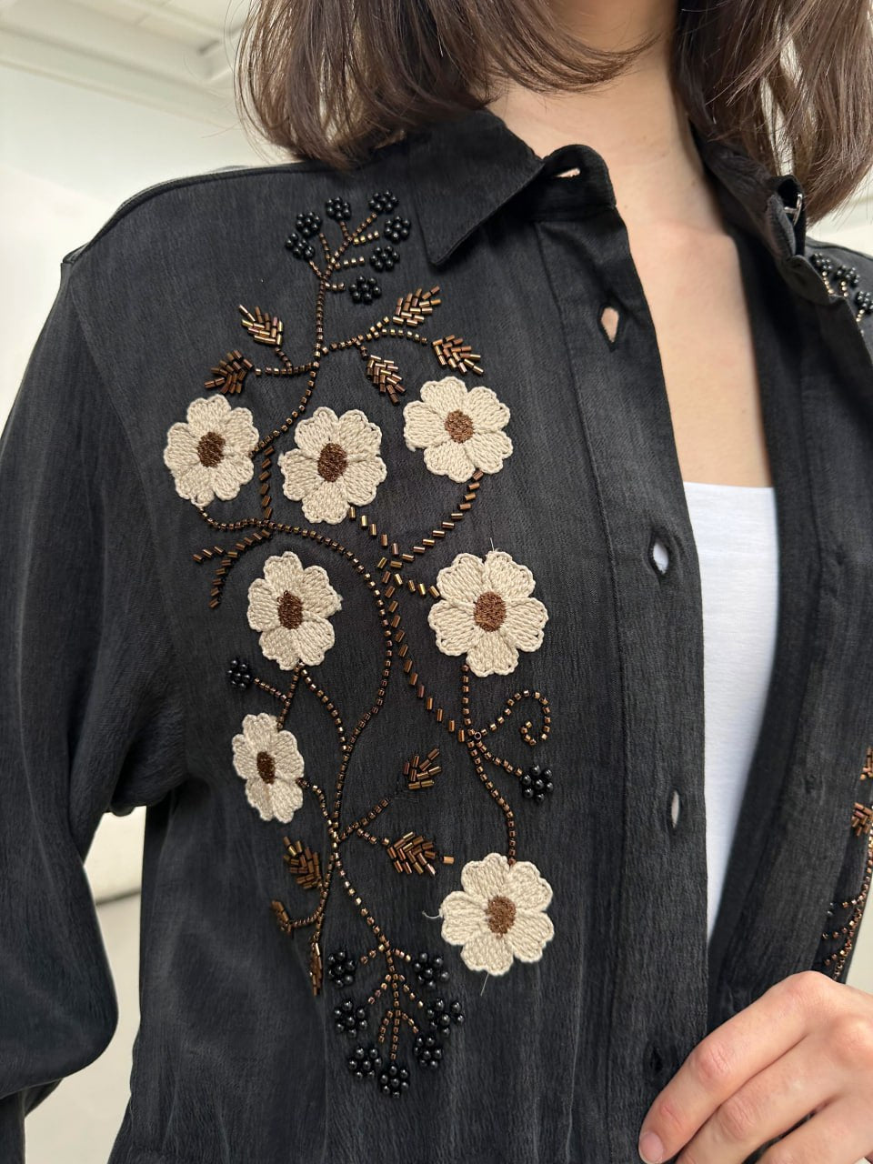 Noir Petal Lyocell Fabric Floral Co Ord