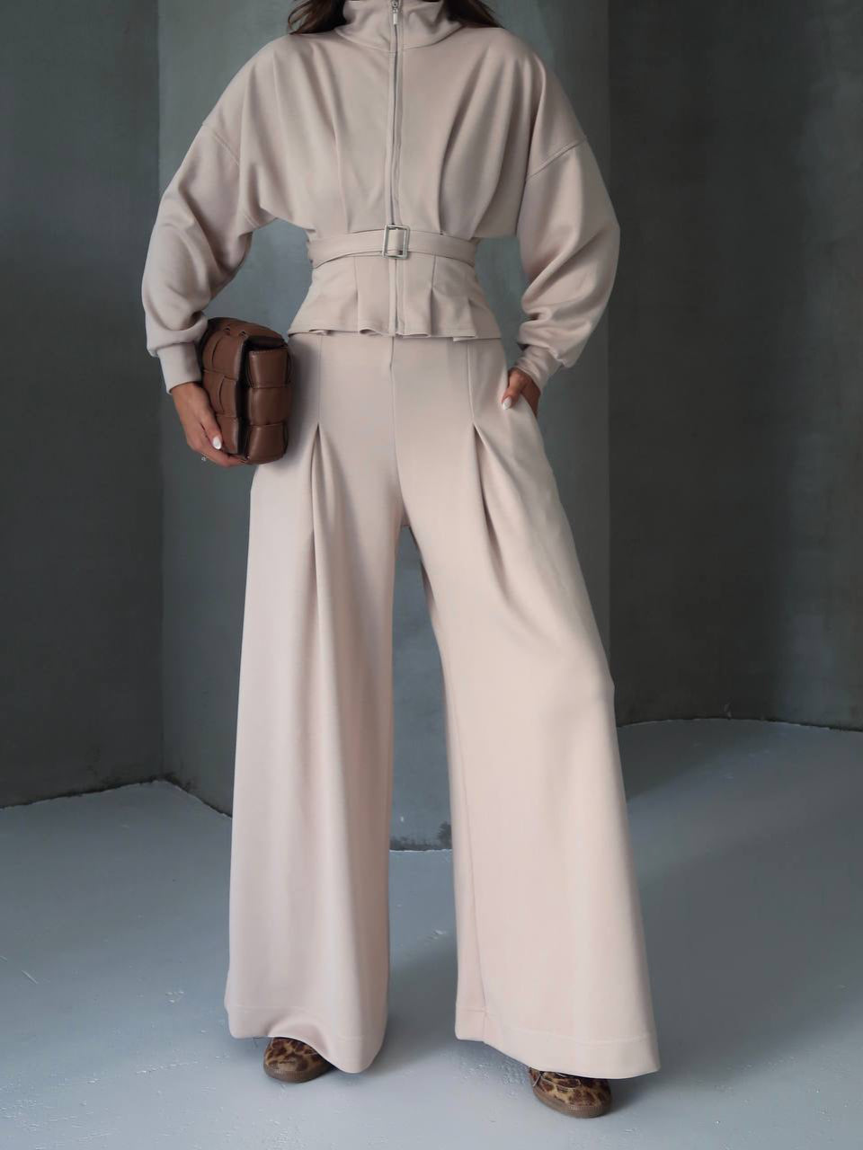 Premium Modal Tracksuit Set Beige