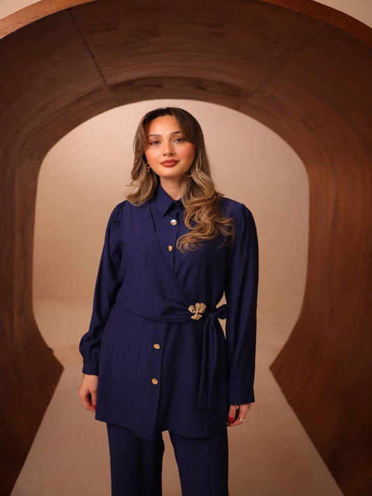 Aria Wrap Co-Ord Set Royal Blue