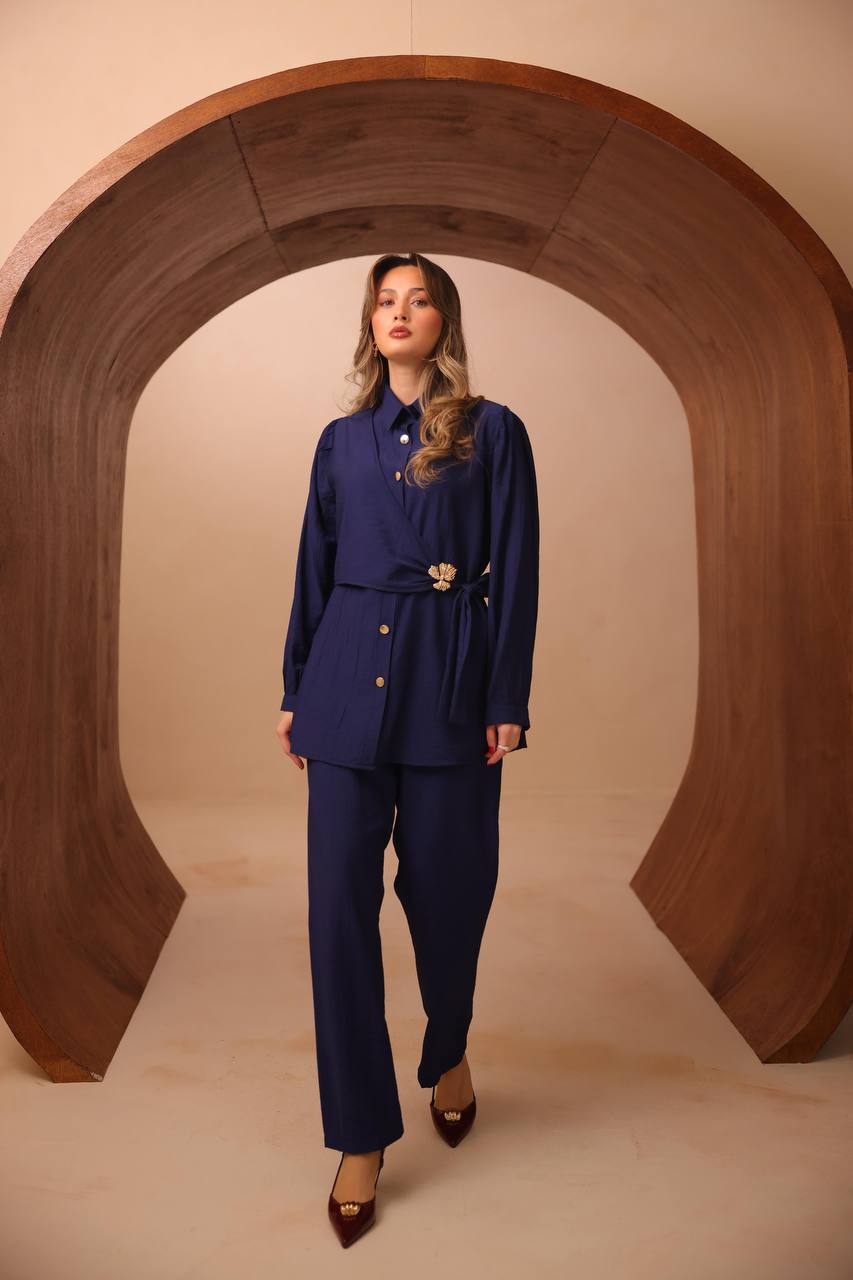 Aria Wrap Co-Ord Set Royal Blue