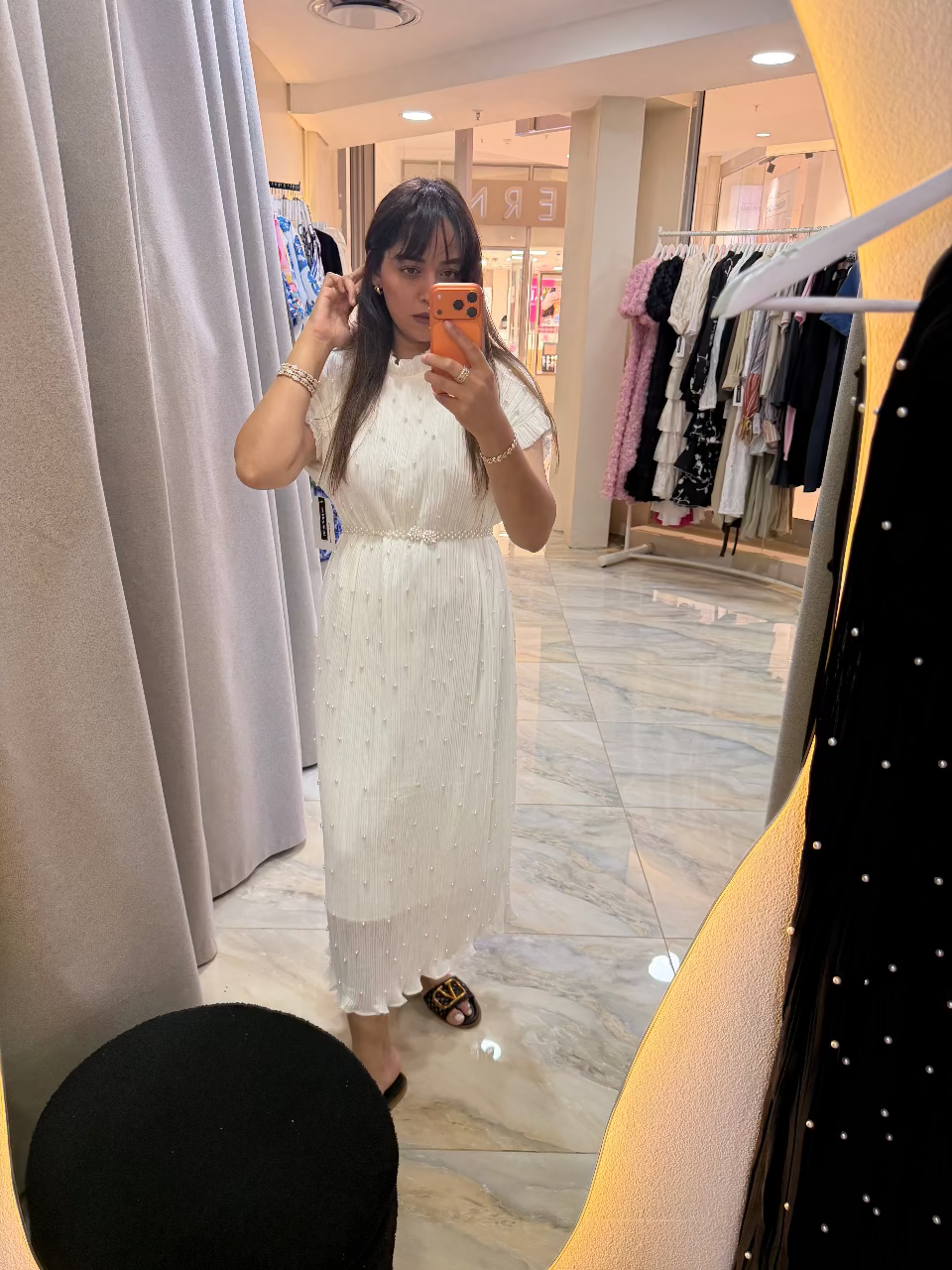 Pearl Whisper Dress Cream