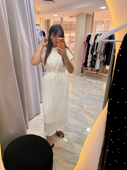 Pearl Whisper Dress Cream