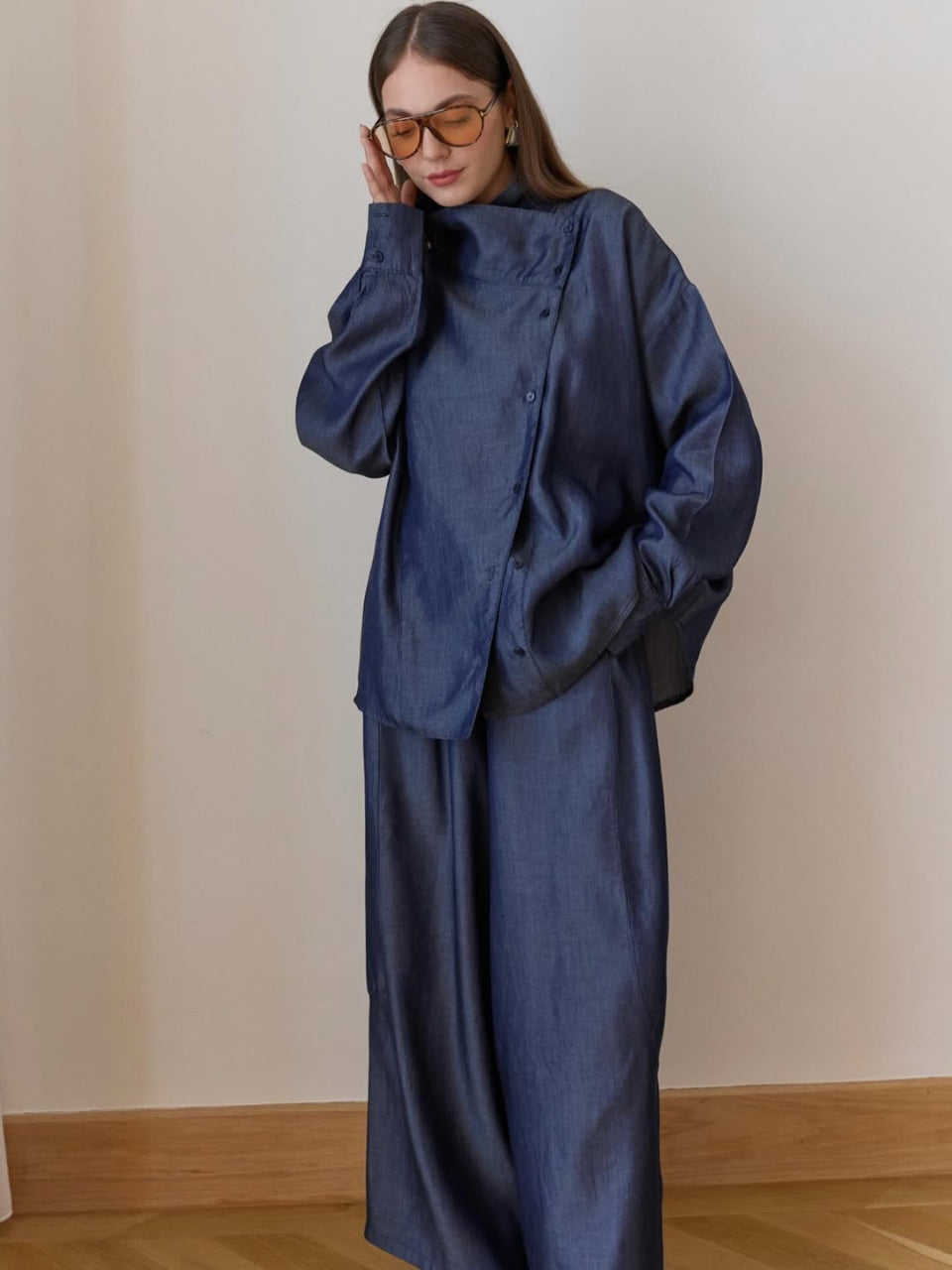 Midnight Denim Drape Set - STD Size