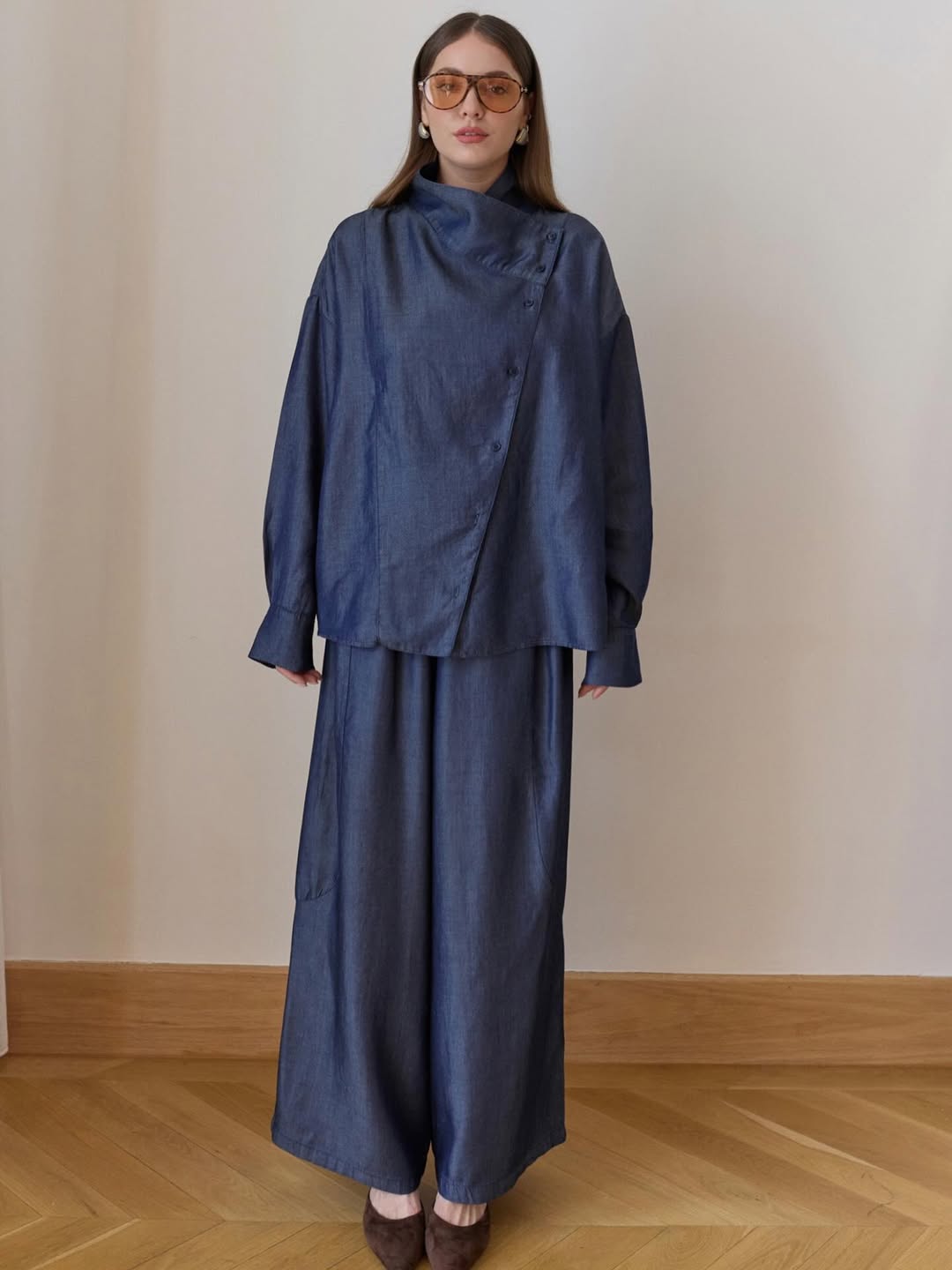 Midnight Denim Drape Set - STD Size