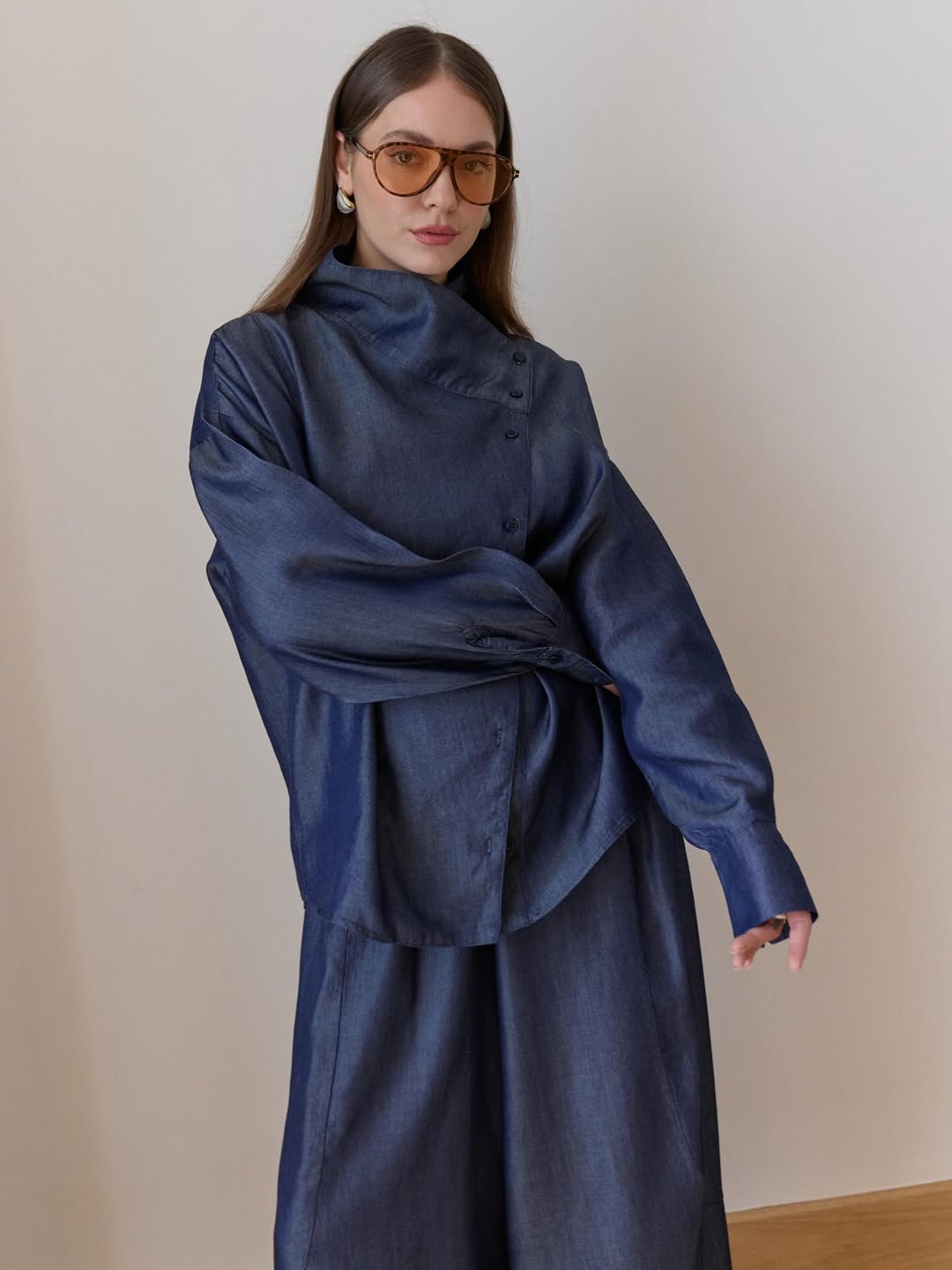 Midnight Denim Drape Set - STD Size