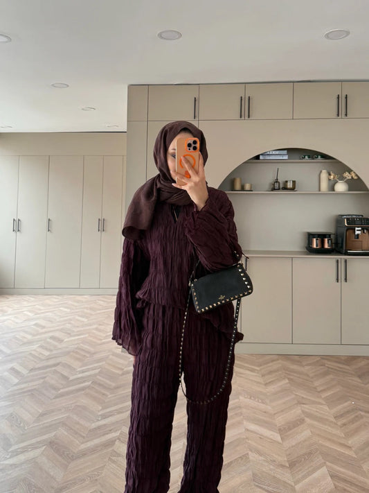 Mathis Textured Co-Ord Set Burgundy
