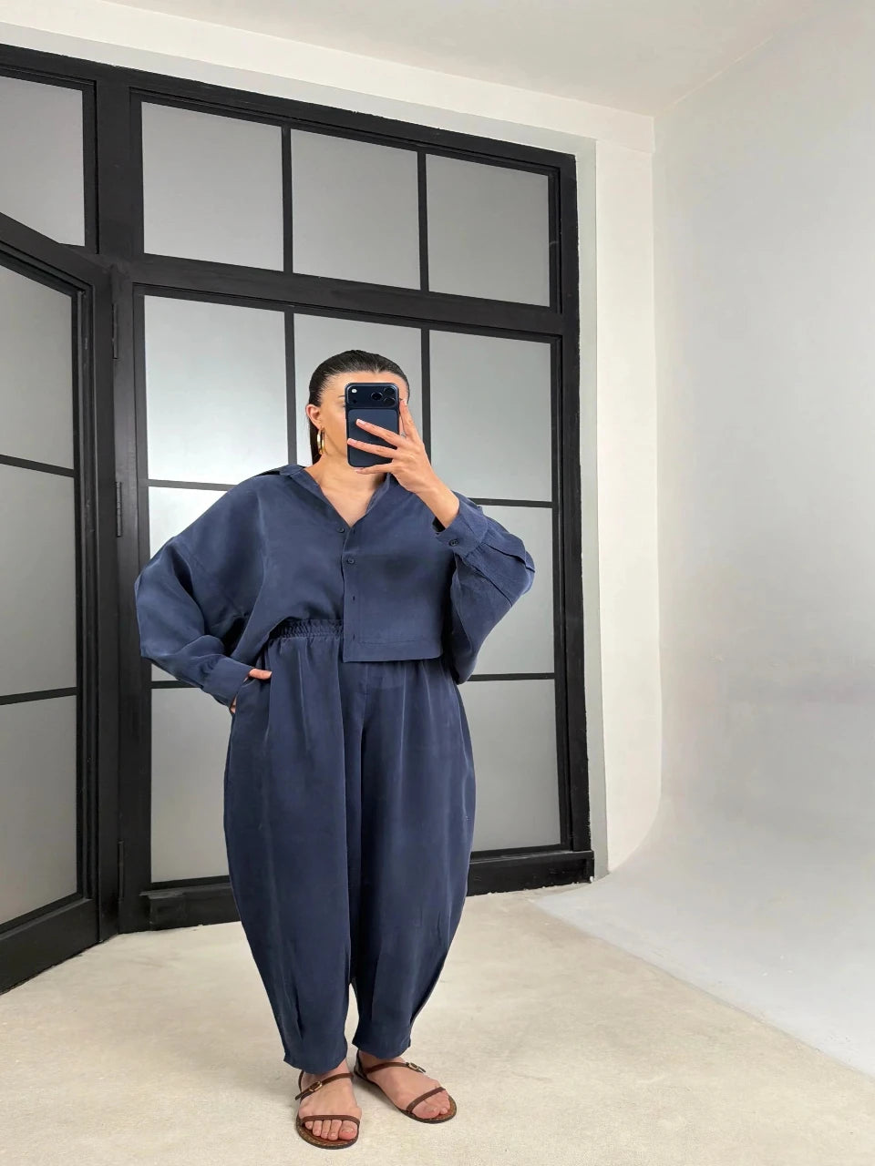 The Luna Tencel Set Navy