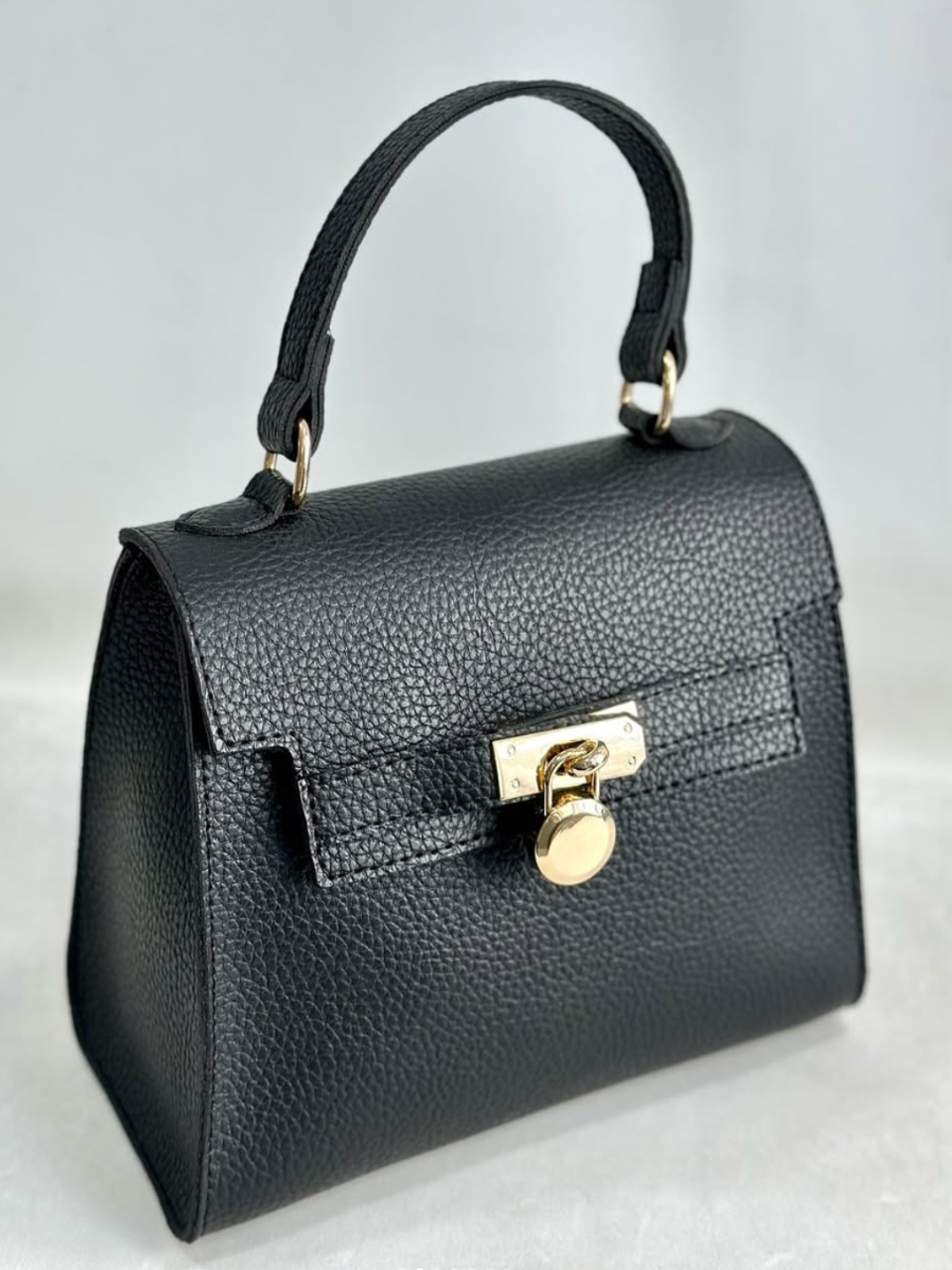 Black Eco-Leather Structured Mini Bag