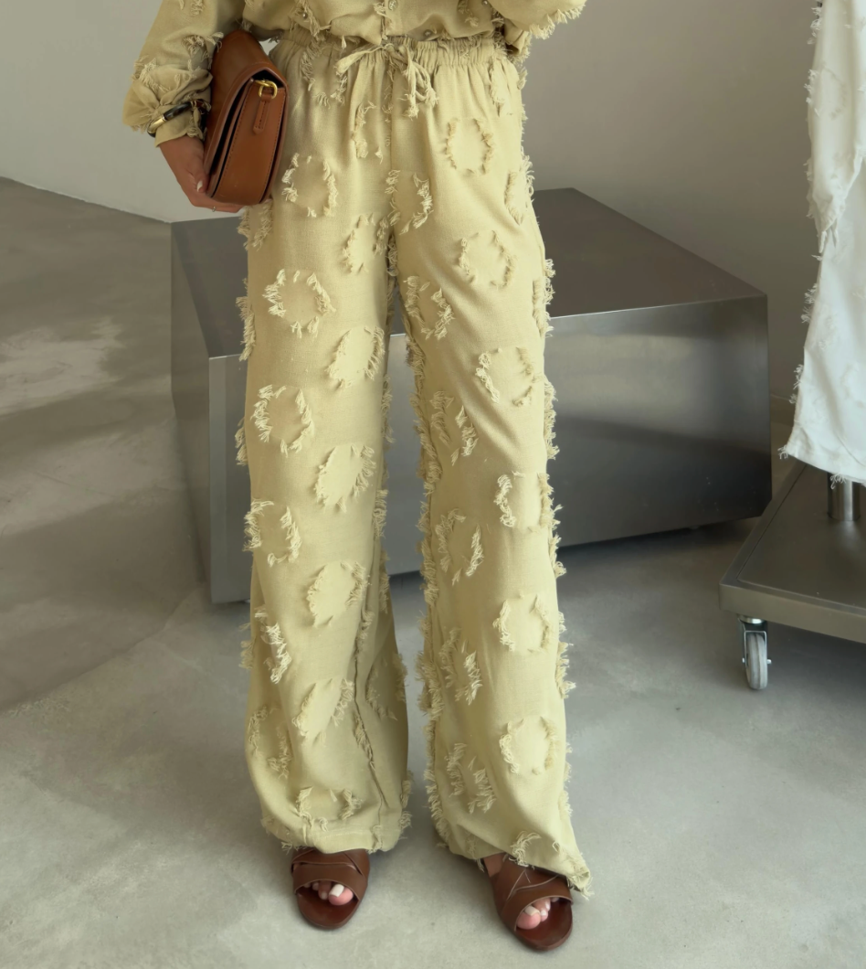 Textured Avocado Tie Up Set