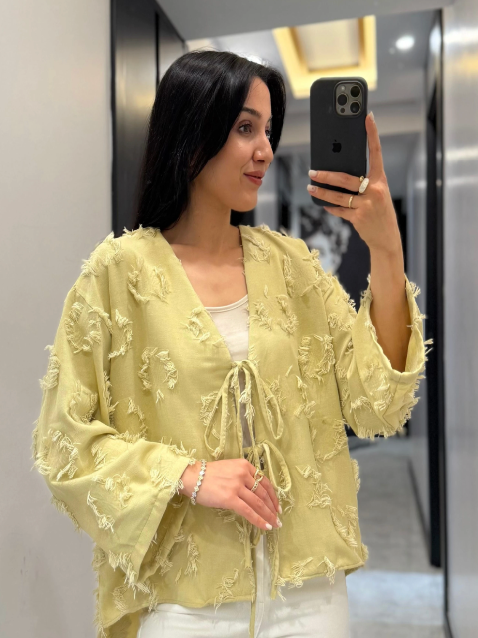 Textured Avocado Tie Up Set