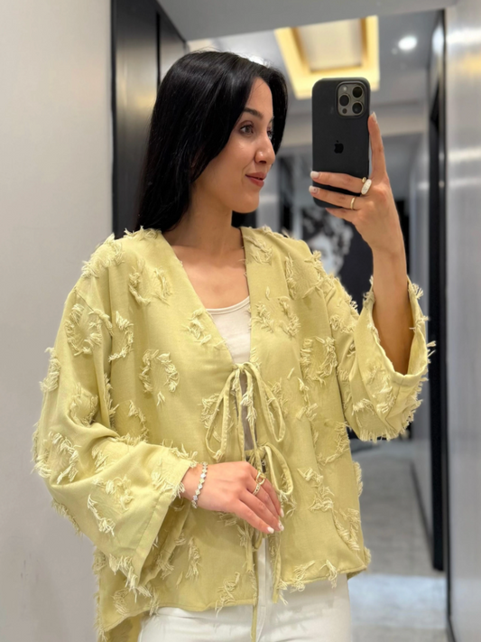 Textured Avocado Tie Up Set