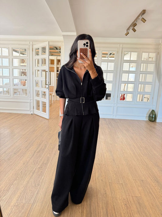 Premium Modal Tracksuit Set Black