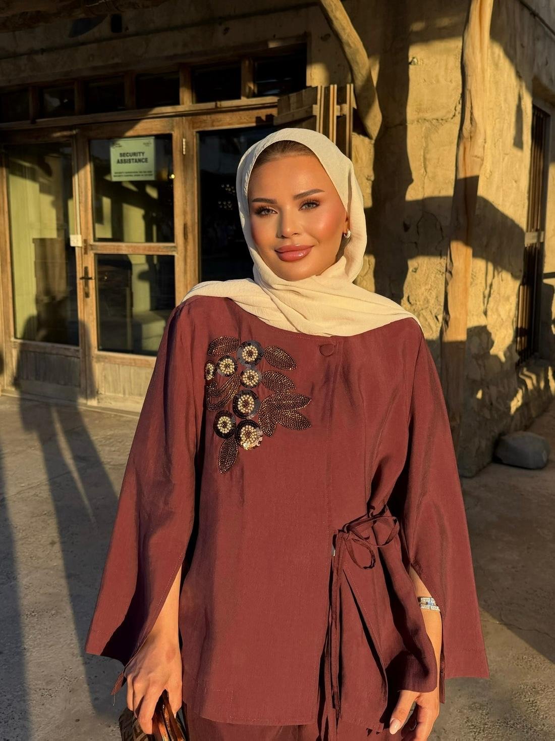 The Sahara Tie-Waist Co-Ord Set Mulberry Dusk