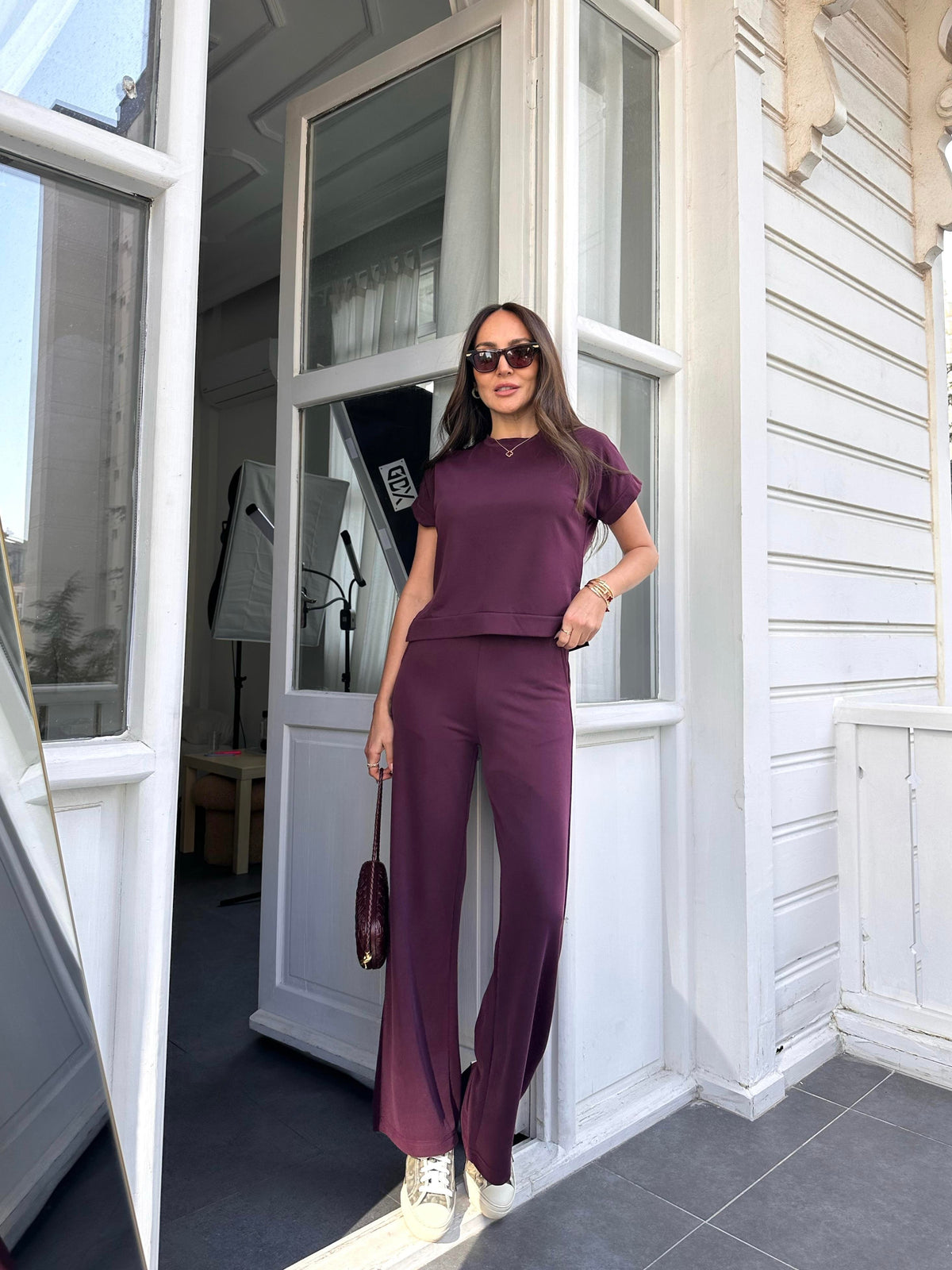 Essential Modal Lounge Set Burgundy