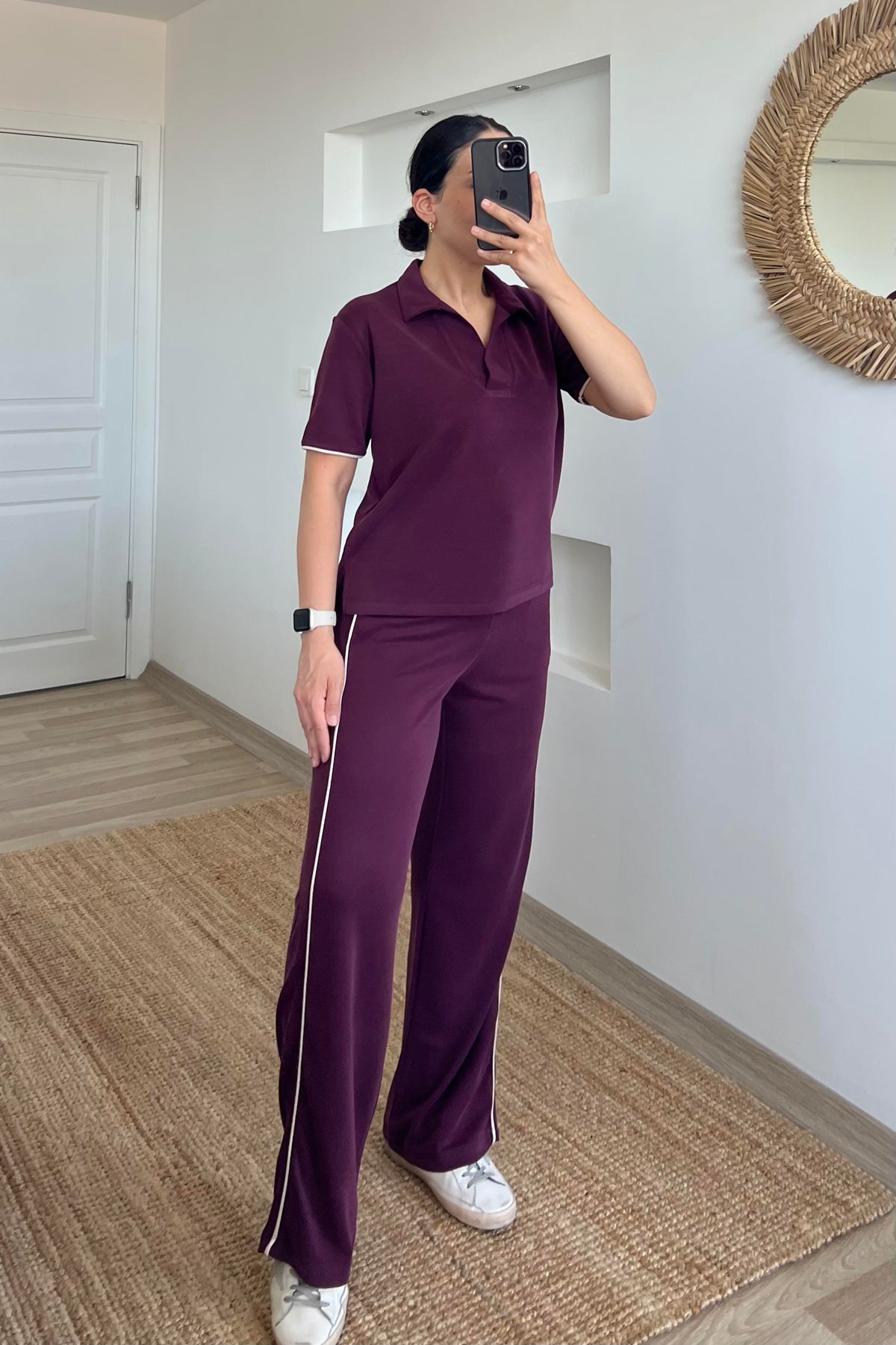 V-Neck Modal Lounge Set Burgundy