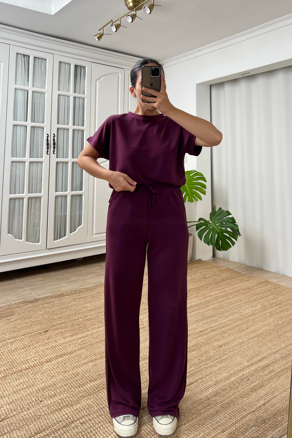 Essential Modal Lounge Set Burgundy