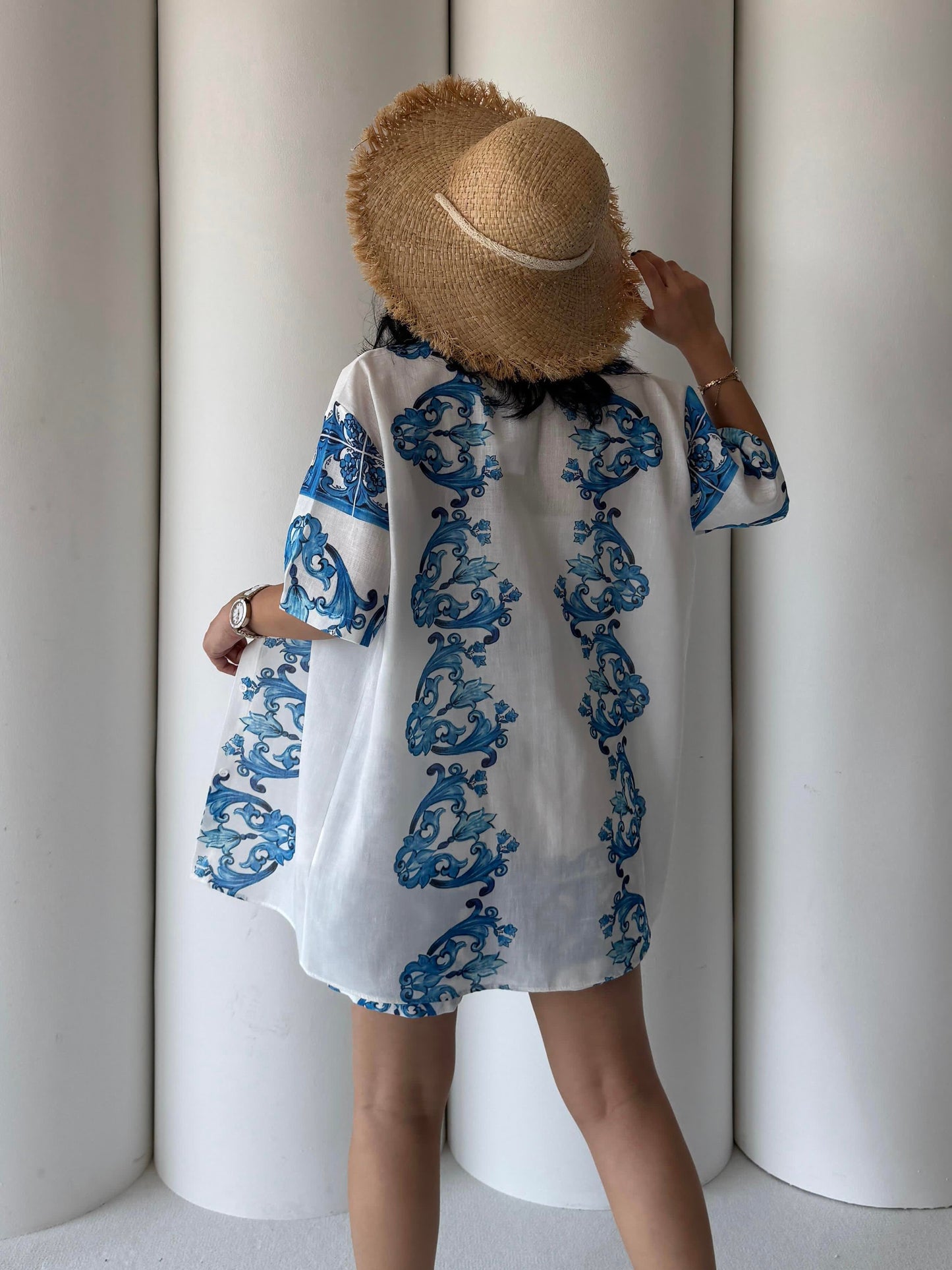 Azzurra Croc Linen Short Set