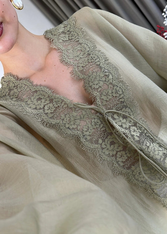 Alba Sheer Kimono Green - STD Size
