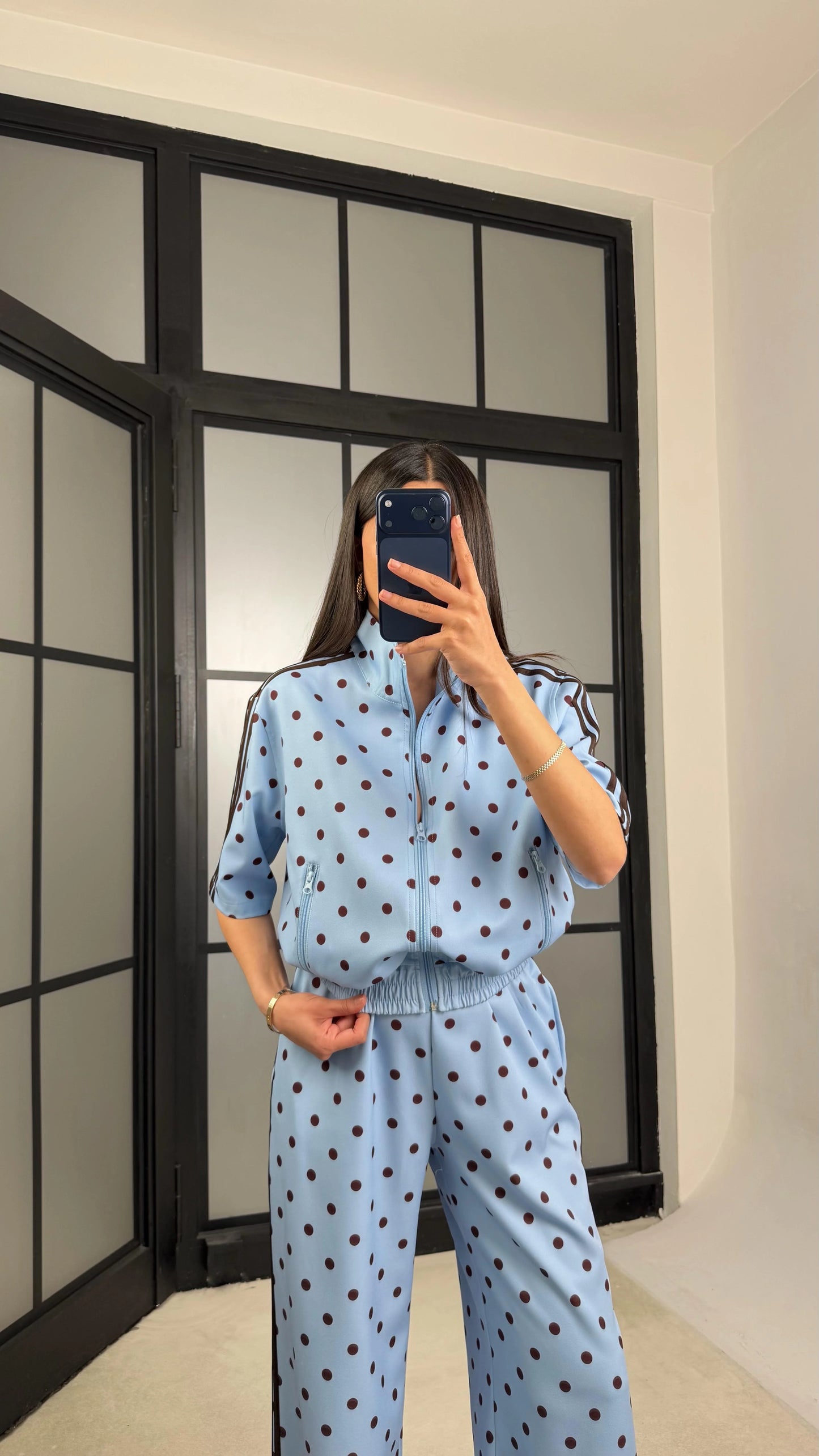 Monroe Polka Dot Co-Ord Blue