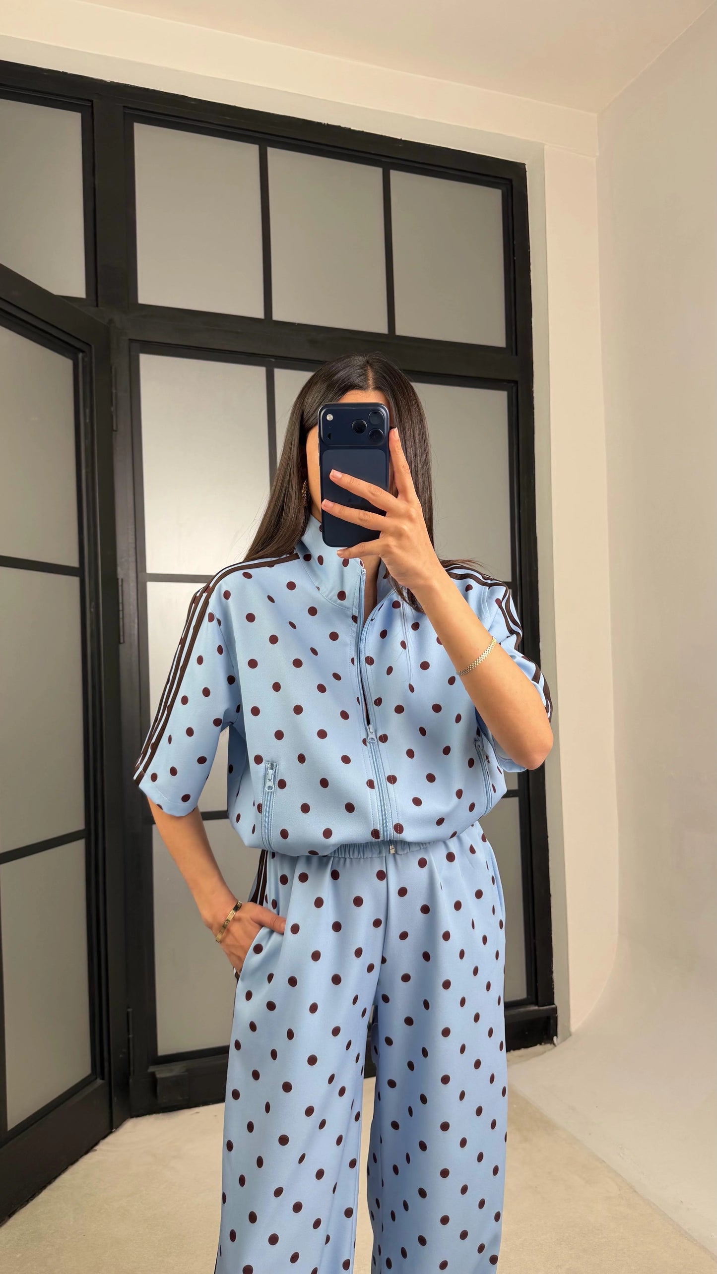 Monroe Polka Dot Co-Ord Blue