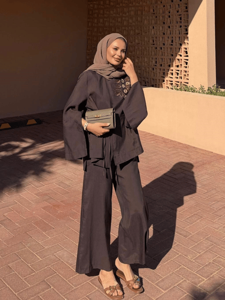 The Sahara Tie-Waist Co-Ord Set Chocolate Brown