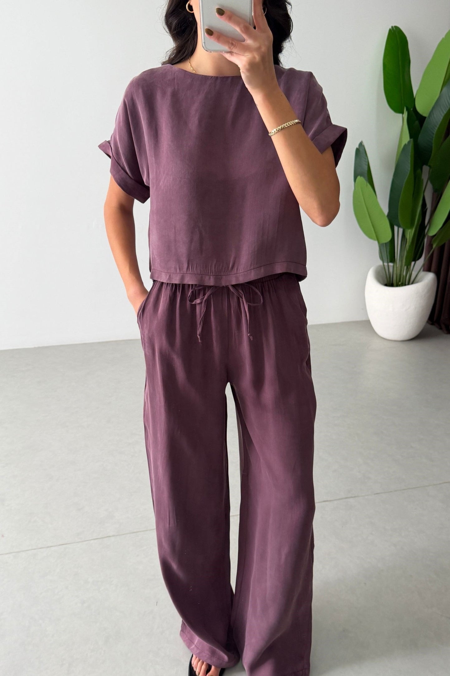 Eva Co-Ord Set Burgundy