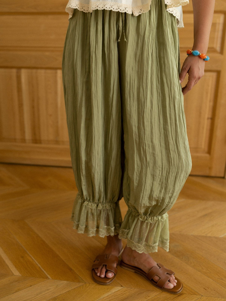 The Siena Lace Pants Pistachio