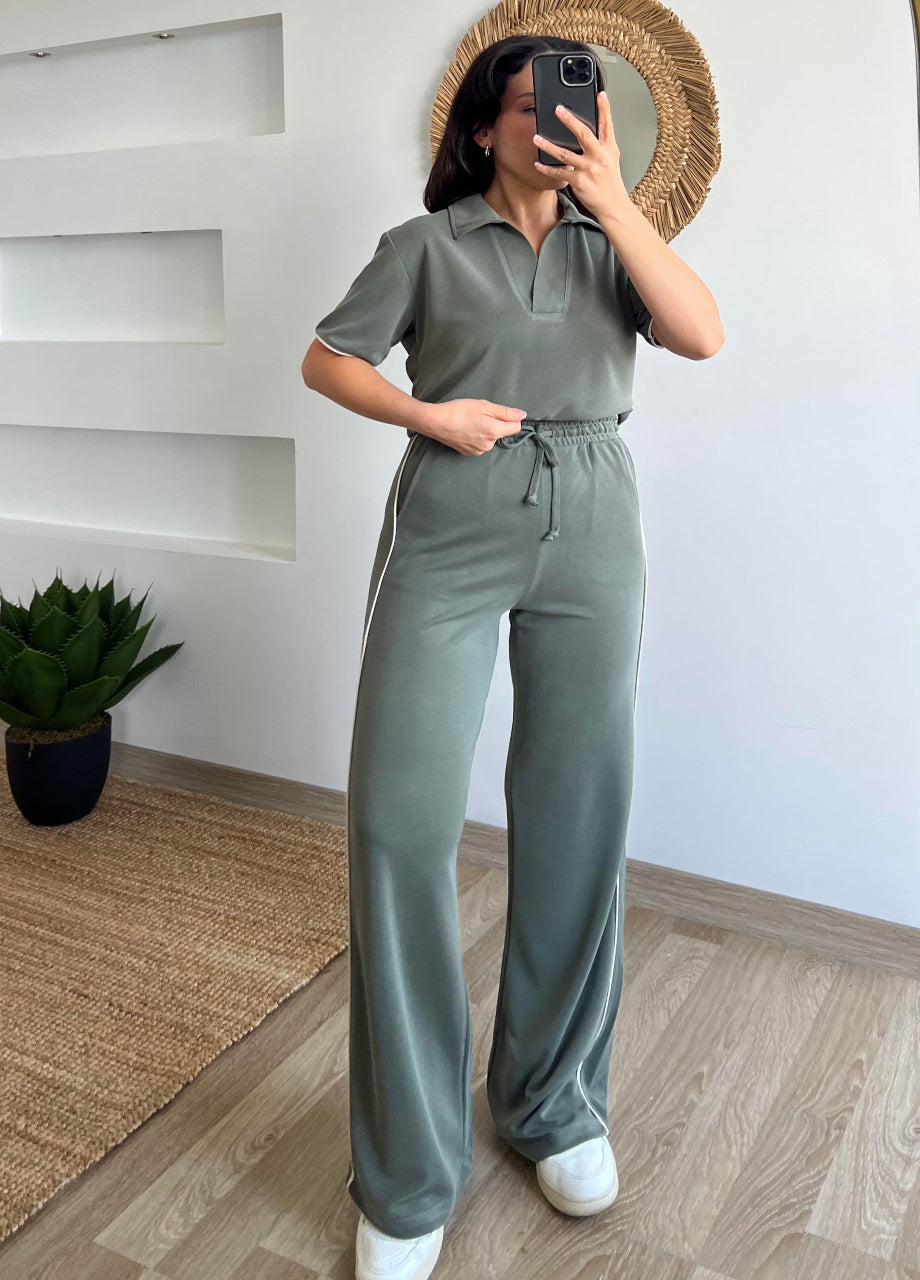 V-Neck Modal Lounge Set Khaki