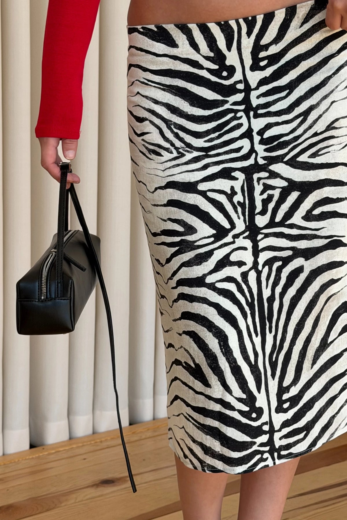 Zebra Muse Midi Skirt