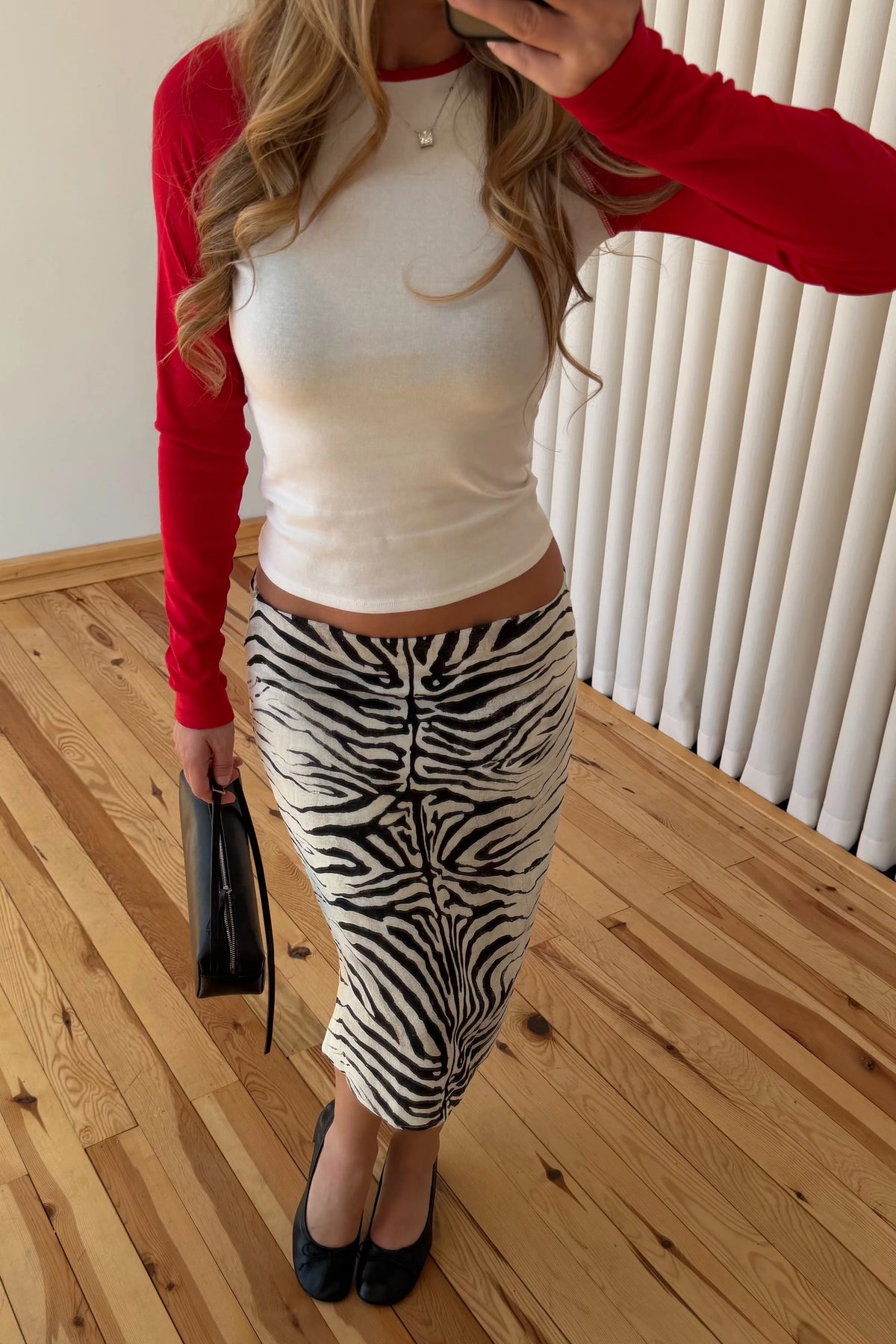 Zebra Muse Midi Skirt