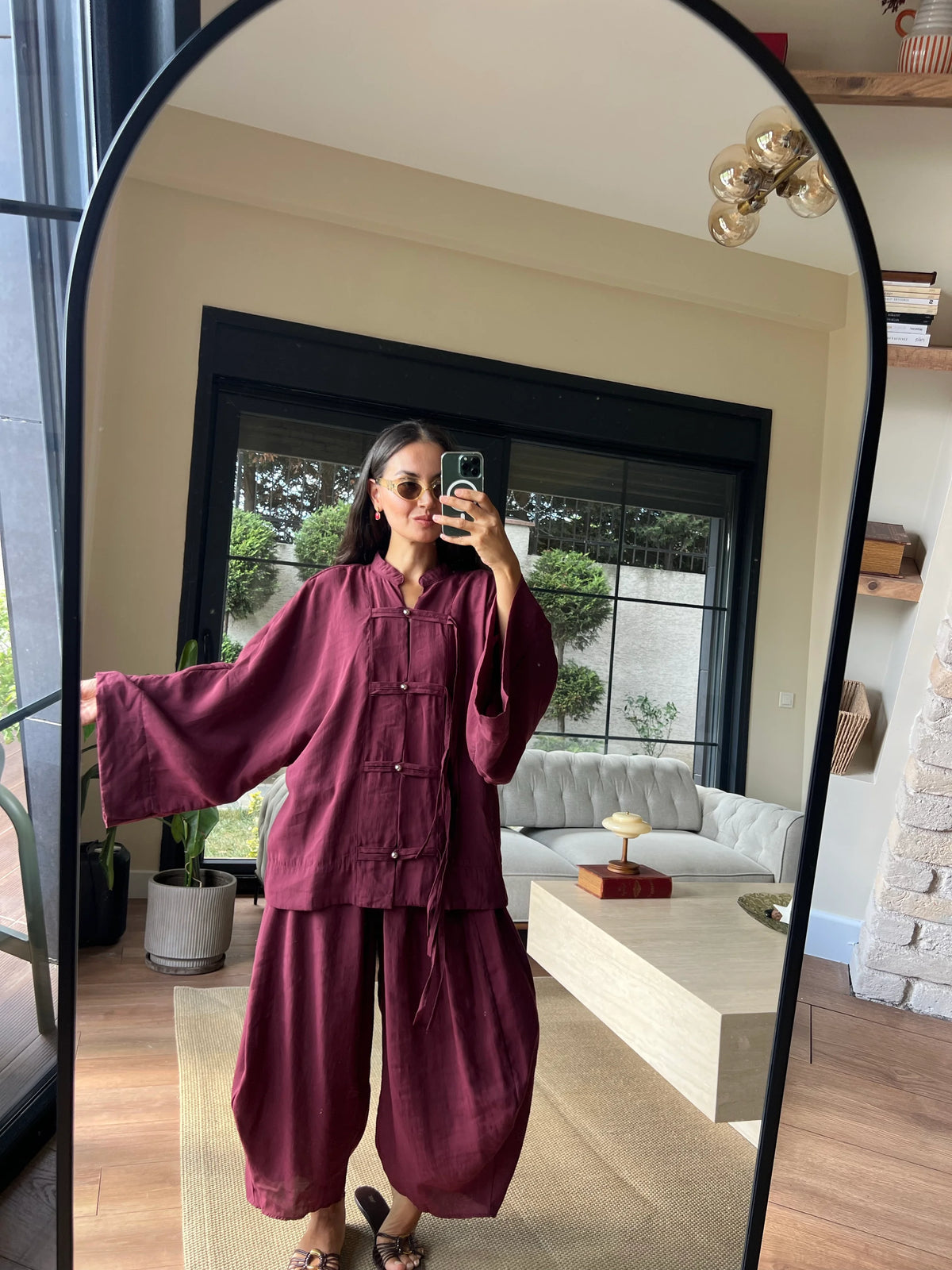 Sakura Co-Ord Burgundy - STD Size
