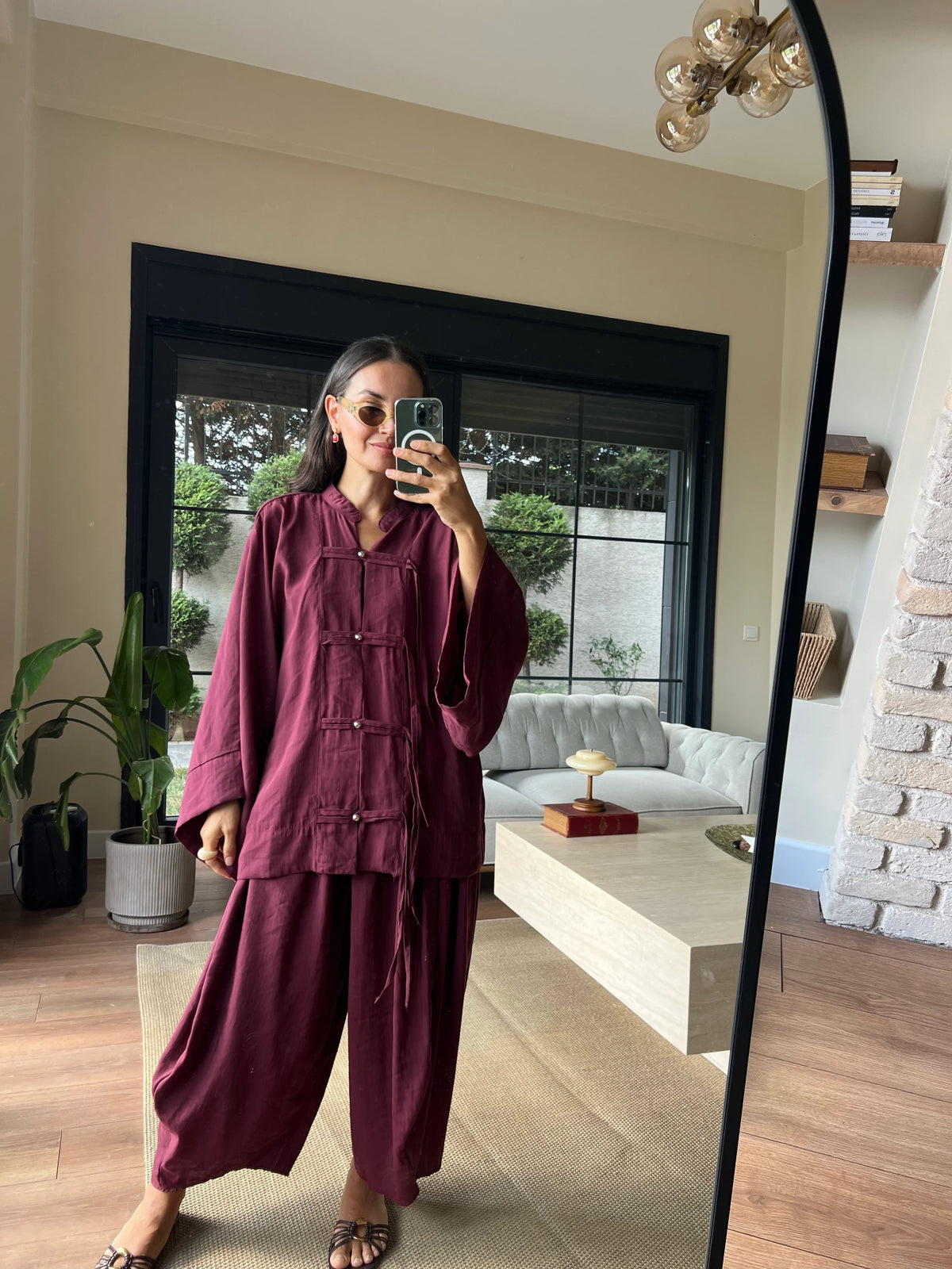 Sakura Co-Ord Burgundy - STD Size