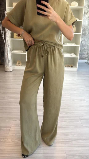 Silk-Textured Premium Set Olive