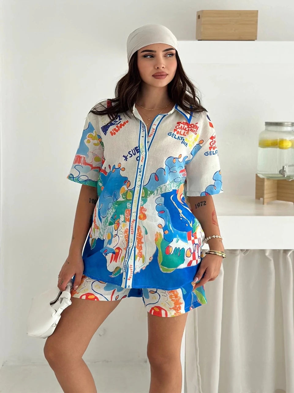 La Cartolina Linen Short Set