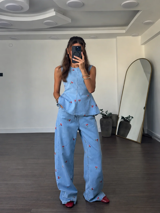 Cherry Bomb Denim Set