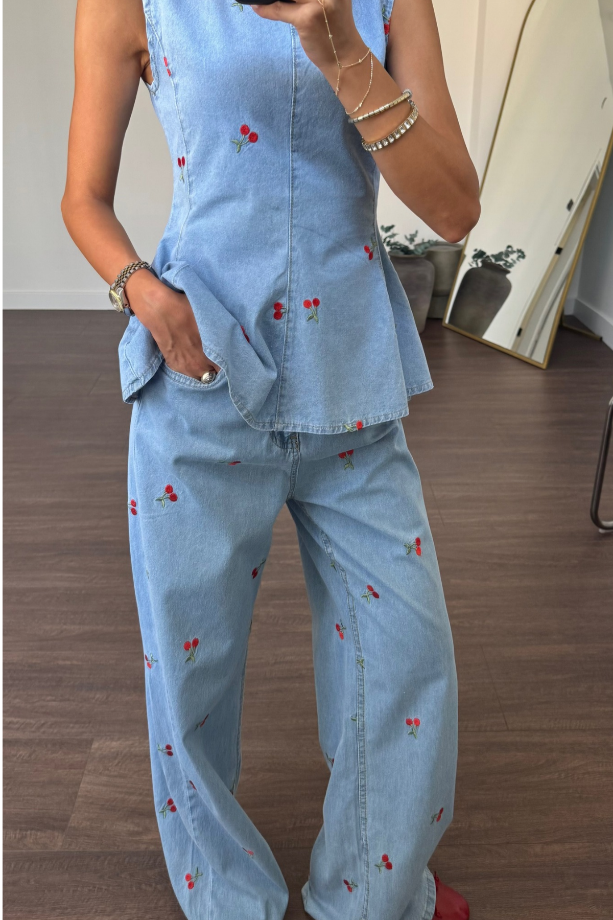 Cherry Bomb Denim Set
