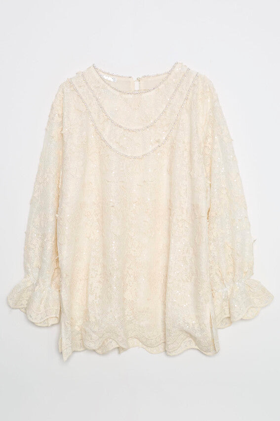 Elara Pearl Detail Blouse