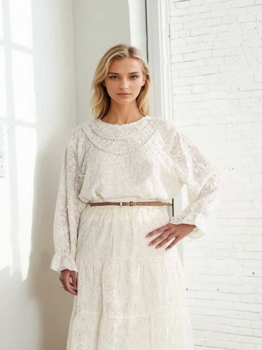Elara Pearl Detail Blouse